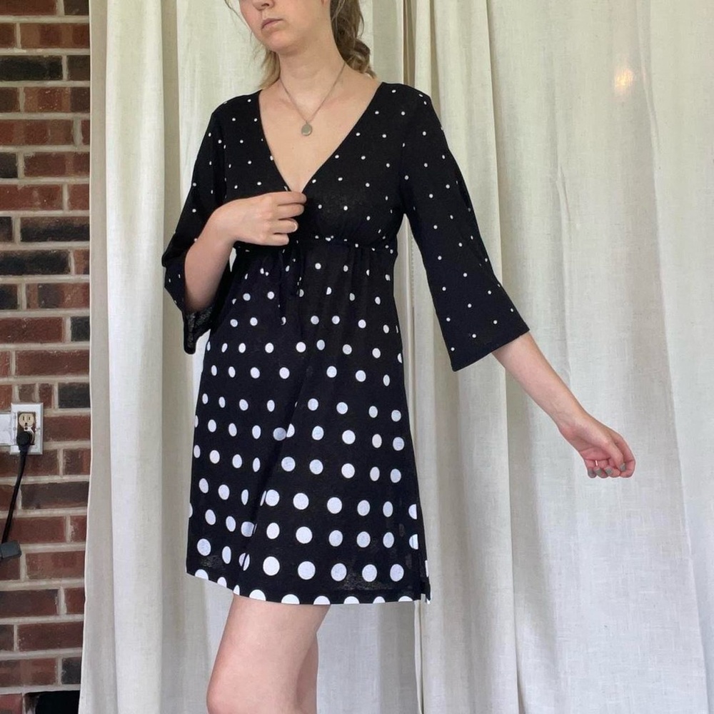 vintage polka dot cinch waist dress